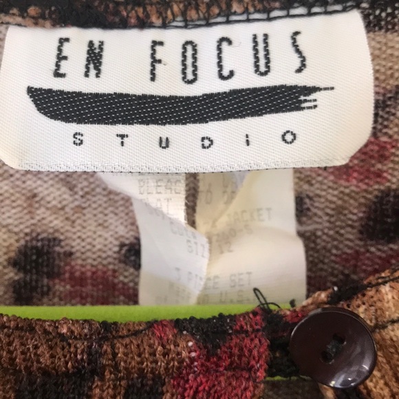 En Focus Animal Print One Button Long Cardigan - Picture 7 of 7